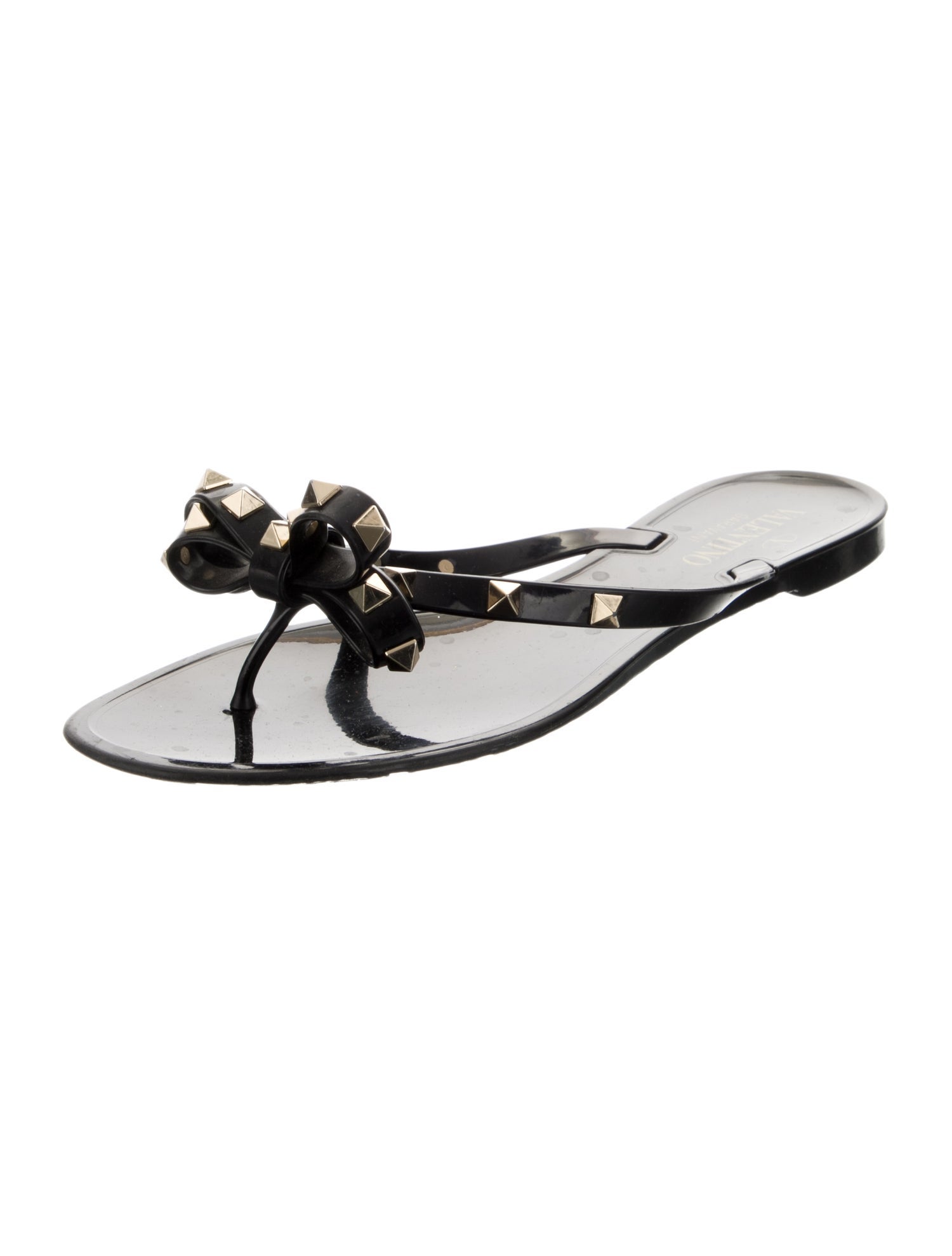 Valentino Rockstud Accents Rubber Slides