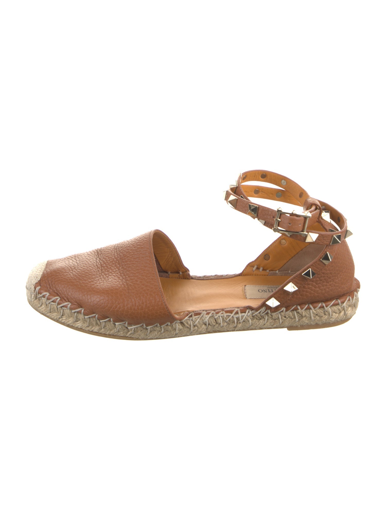 Valentino Rockstud Accents Leather D'Orsay Flats