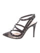 Valentino Rockstud Accents Mesh T-Strap Pumps