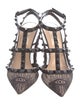 Valentino Rockstud Accents Mesh T-Strap Pumps