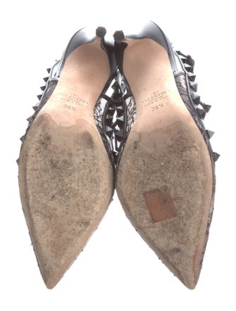Valentino Rockstud Accents Mesh T-Strap Pumps