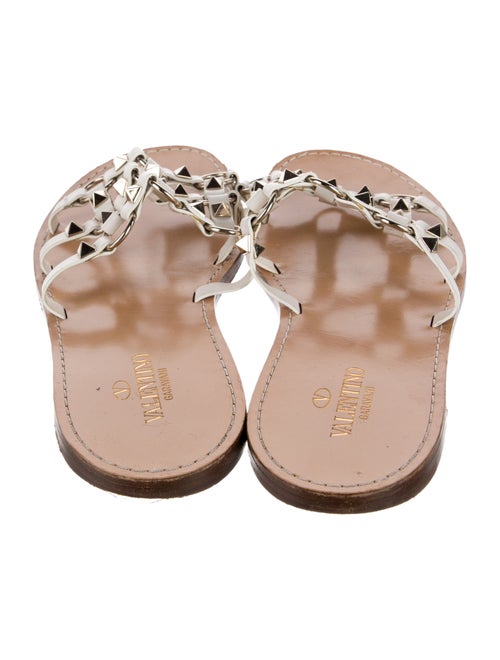 Valentino Rockstud Accents Leather Slides