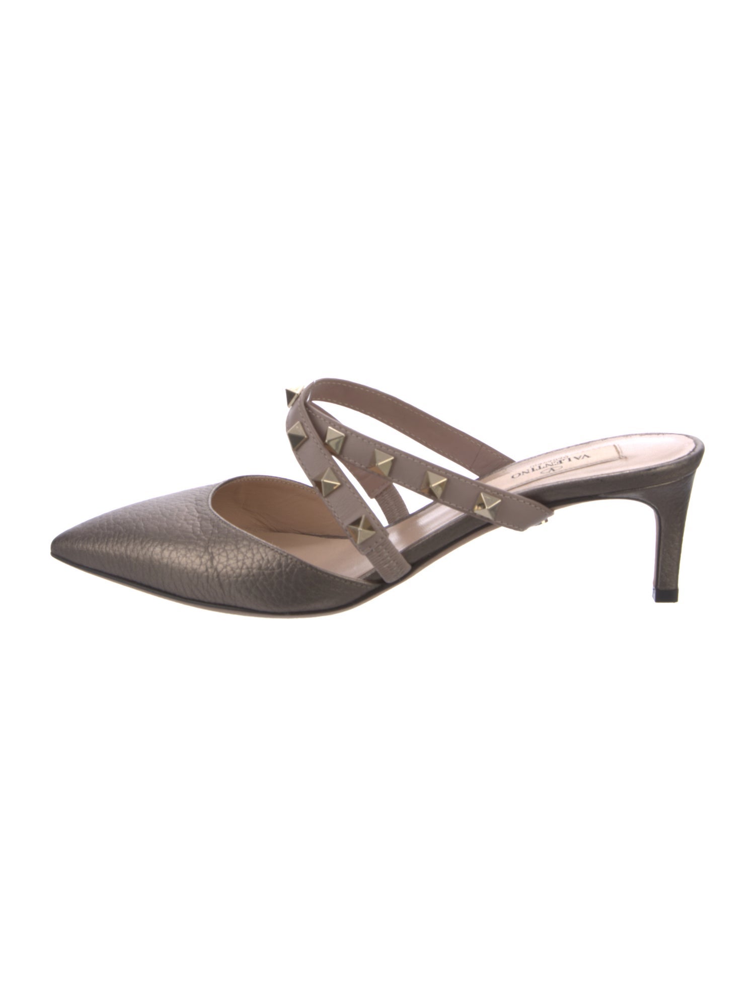 Valentino Rockstud Accents Leather Mules