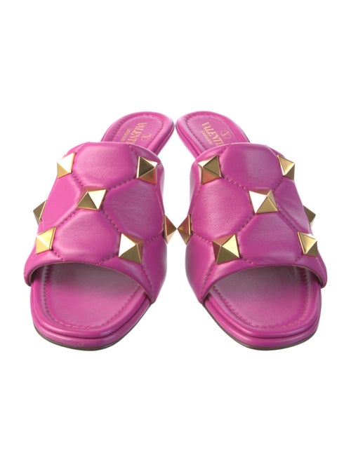 Valentino Rockstud Accents Leather Slides