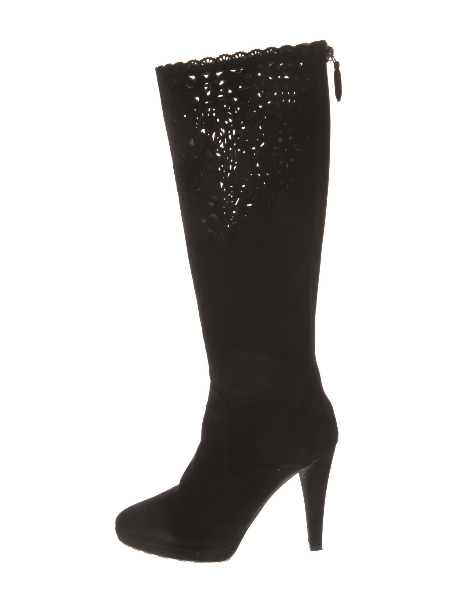 Valentino Suede Lasercut Accents Boots