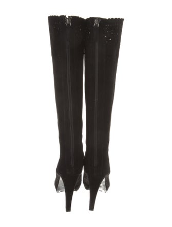 Valentino Suede Lasercut Accents Boots