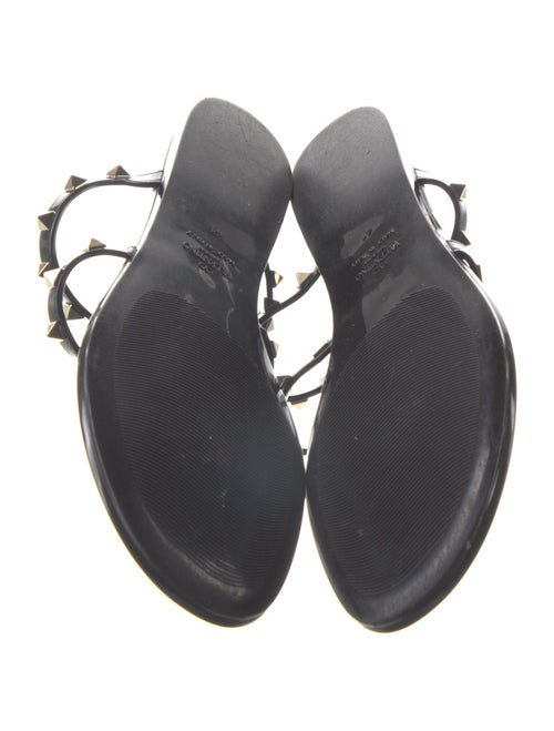 Valentino Rockstud Accents Patent Leather Slides