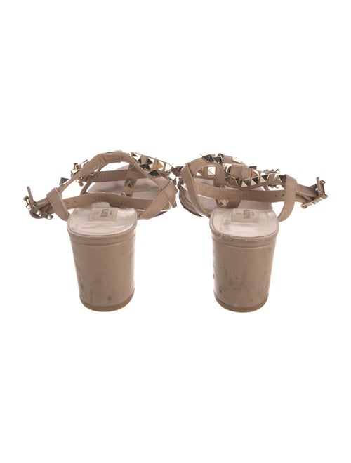 Valentino Rockstud Accents Leather T-Strap Sandals