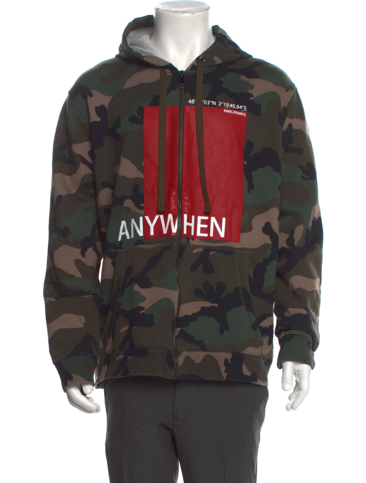Valentino Camouflage Print Crew Neck Hoodie