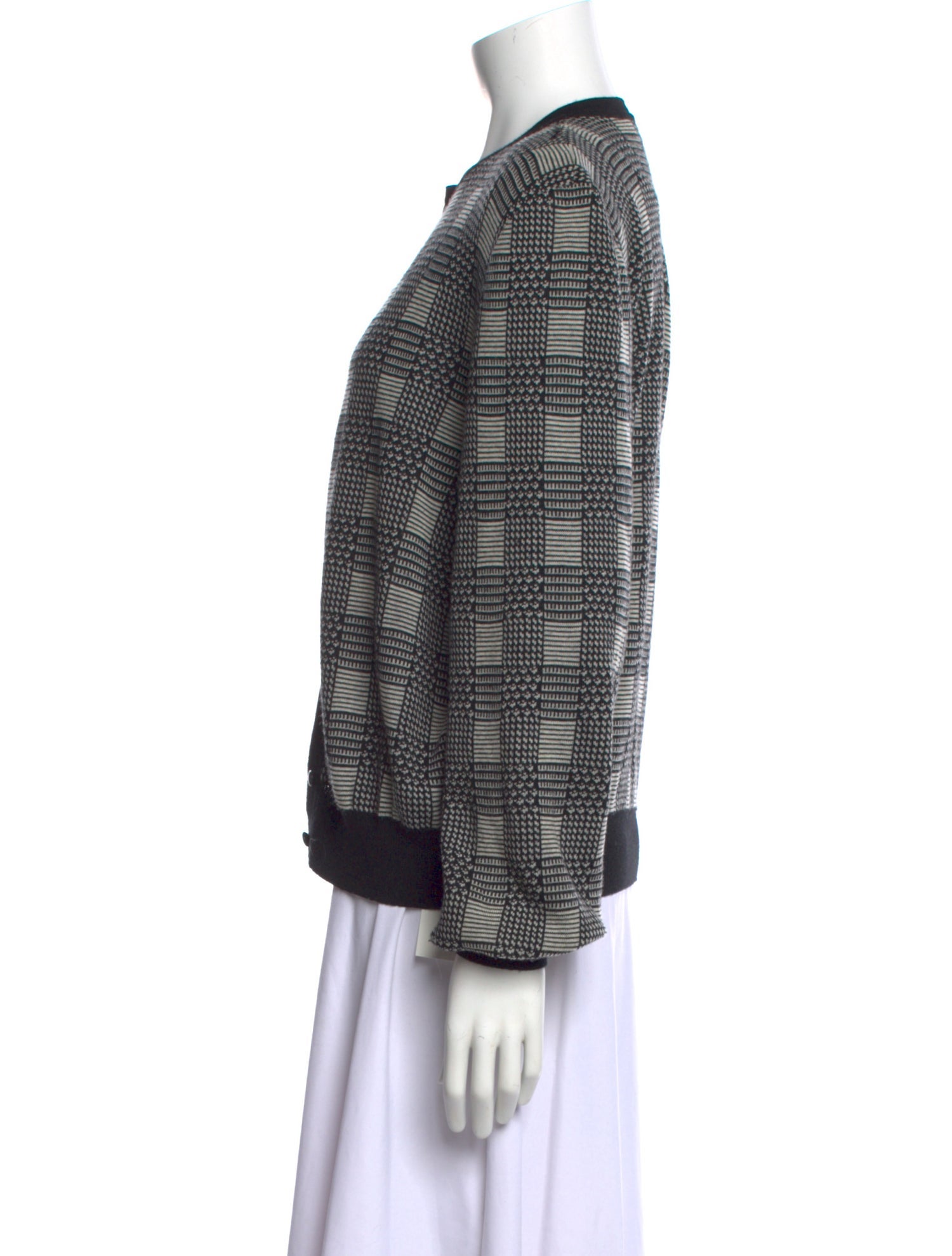 Valentino Wool Plaid Print Sweater