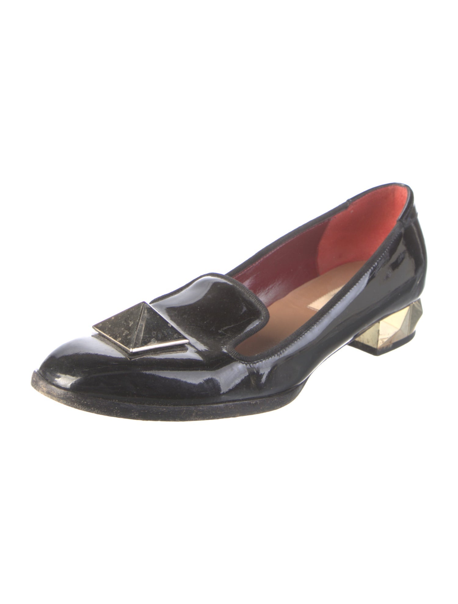 Valentino Rockstud Accents Patent Leather Loafers