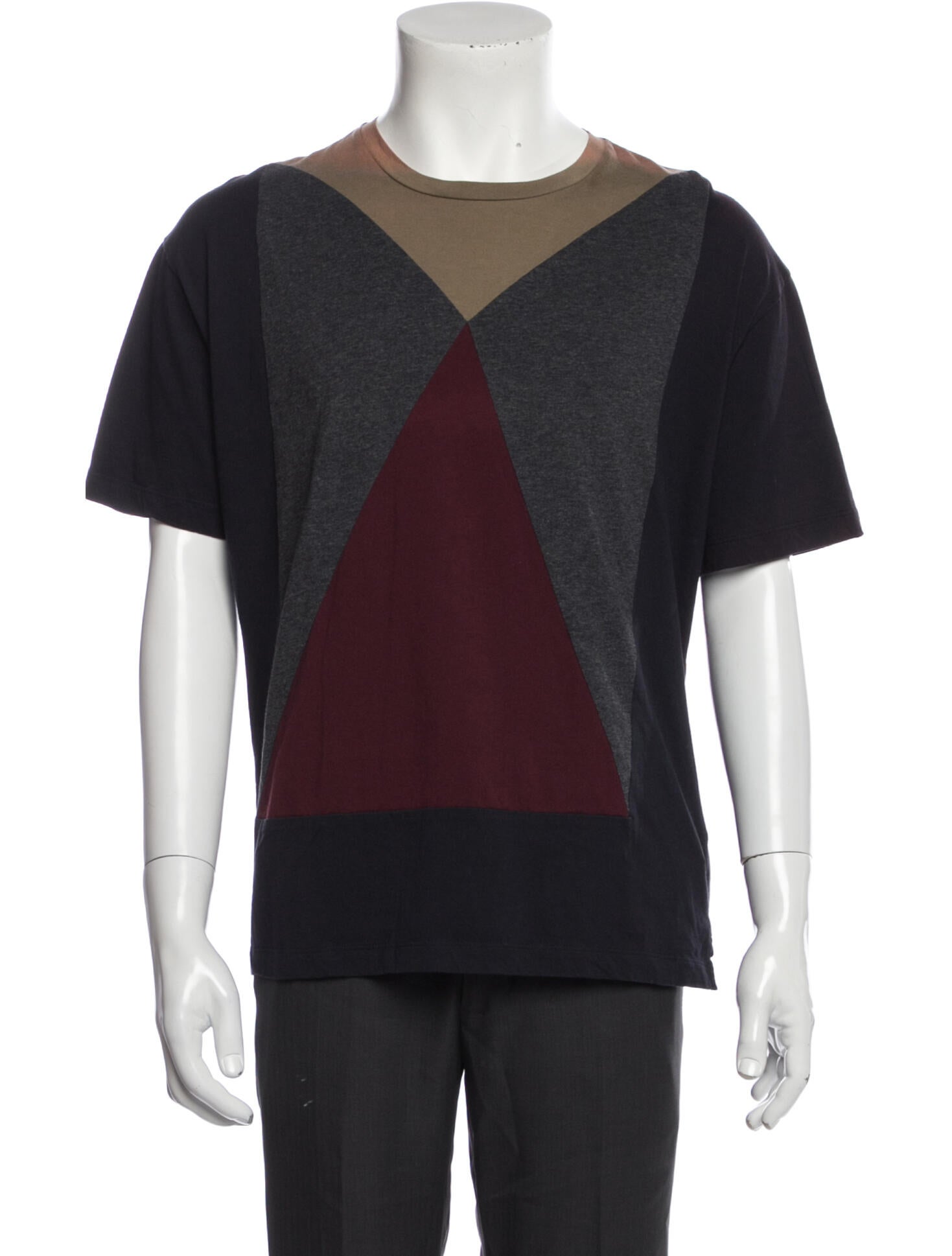 Valentino Rockstud Accents Colorblock Pattern T-Shirt