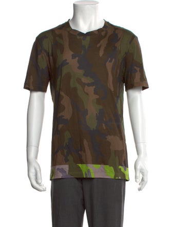 Valentino Camouflage Print Crew Neck T-Shirt