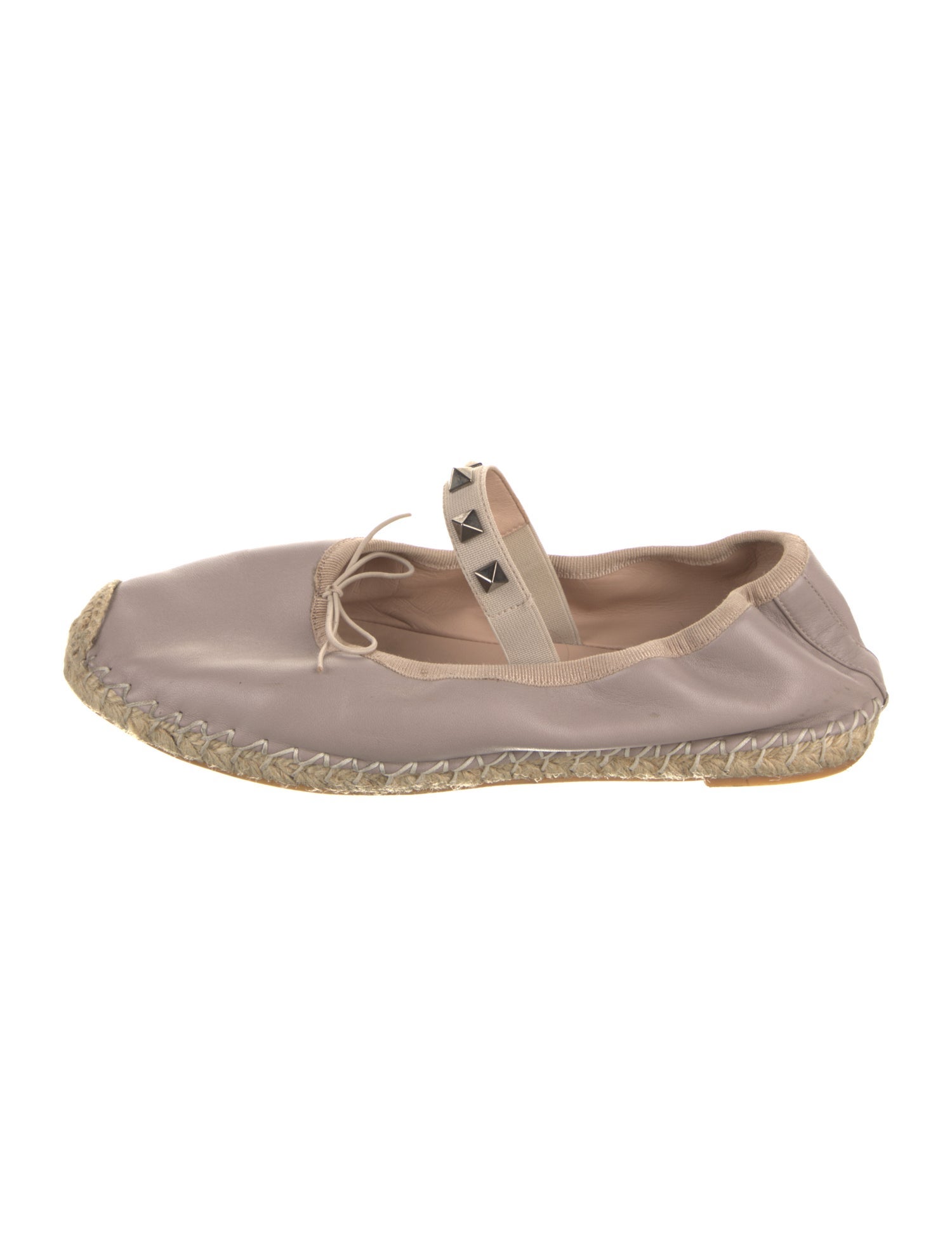 Valentino Rockstud Accents Leather Espadrilles