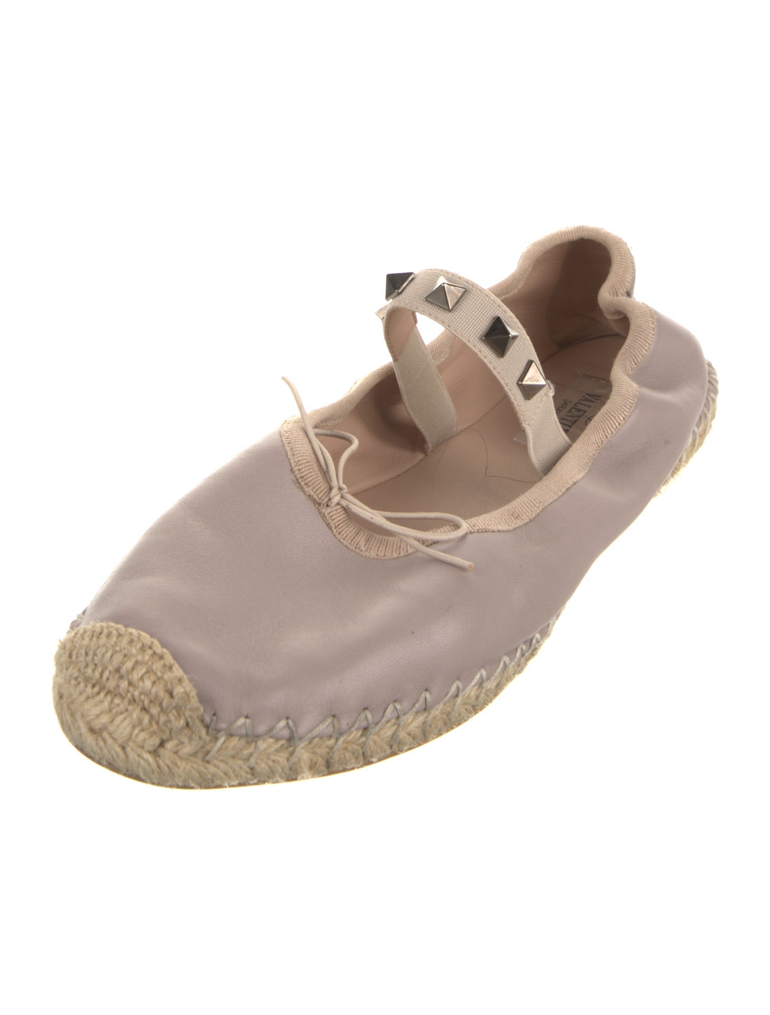 Valentino Rockstud Accents Leather Espadrilles