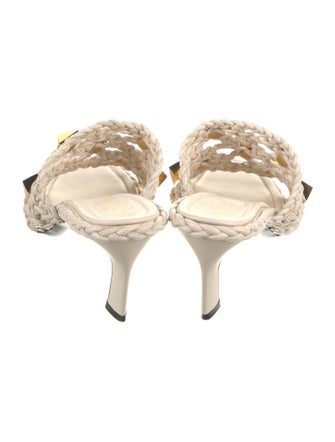 Valentino Rockstud Accents Leather Slides