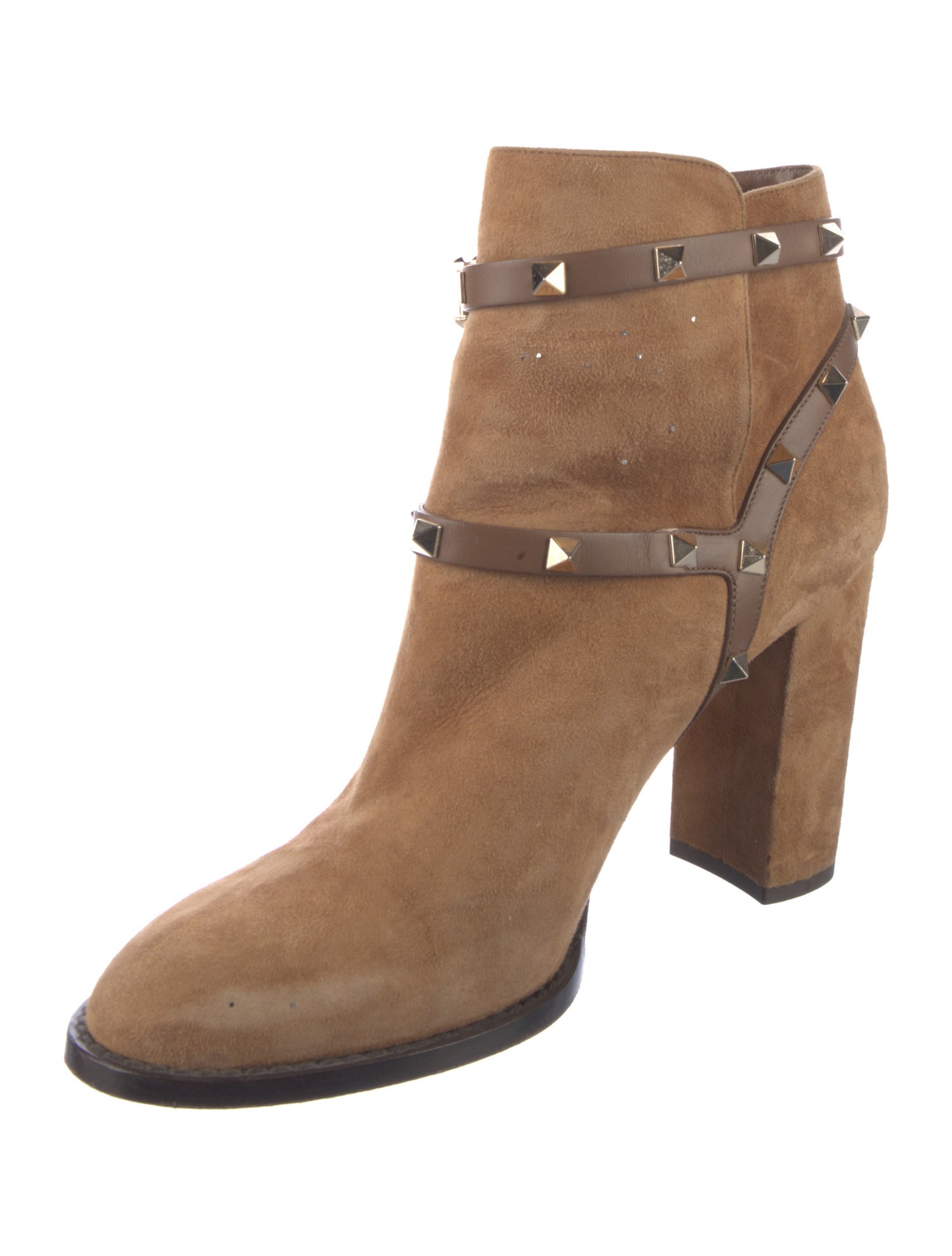 Valentino Rockstud Accents Suede Boots