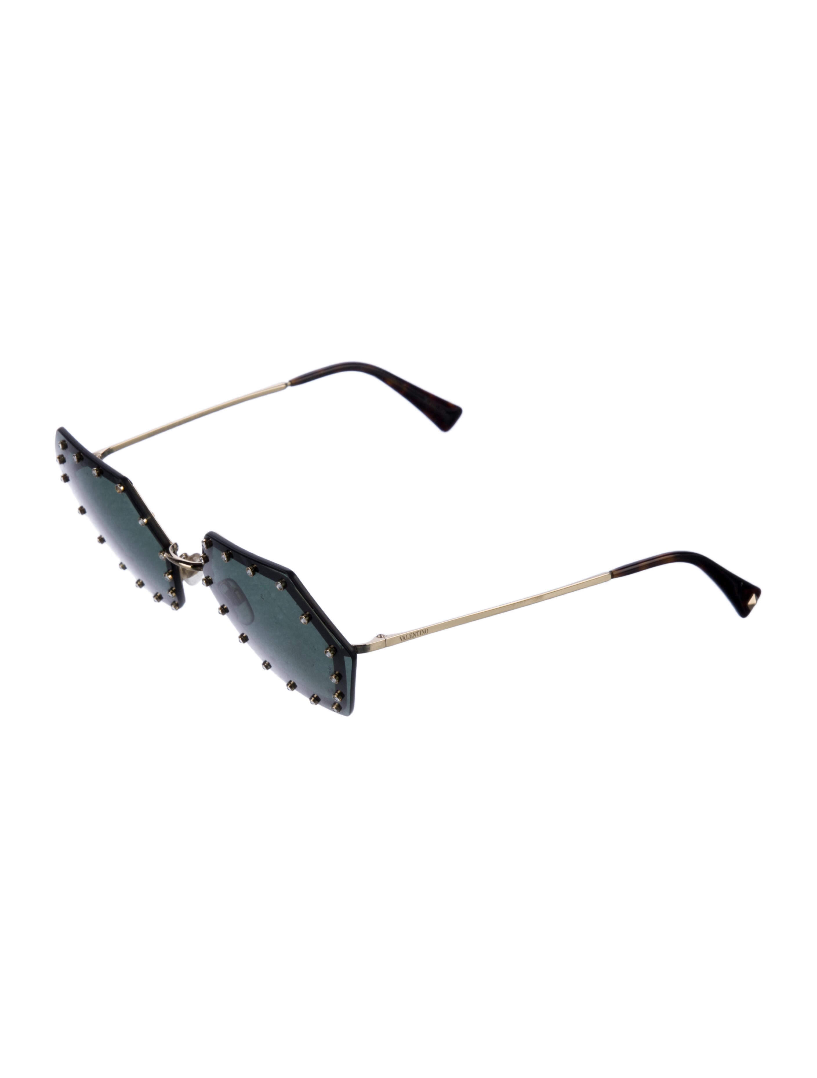 Valentino Rockstud Accents Square Sunglasses