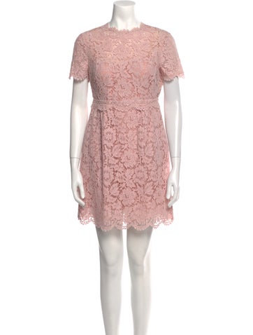 Valentino Dresses Lace Pattern Mini Dress M