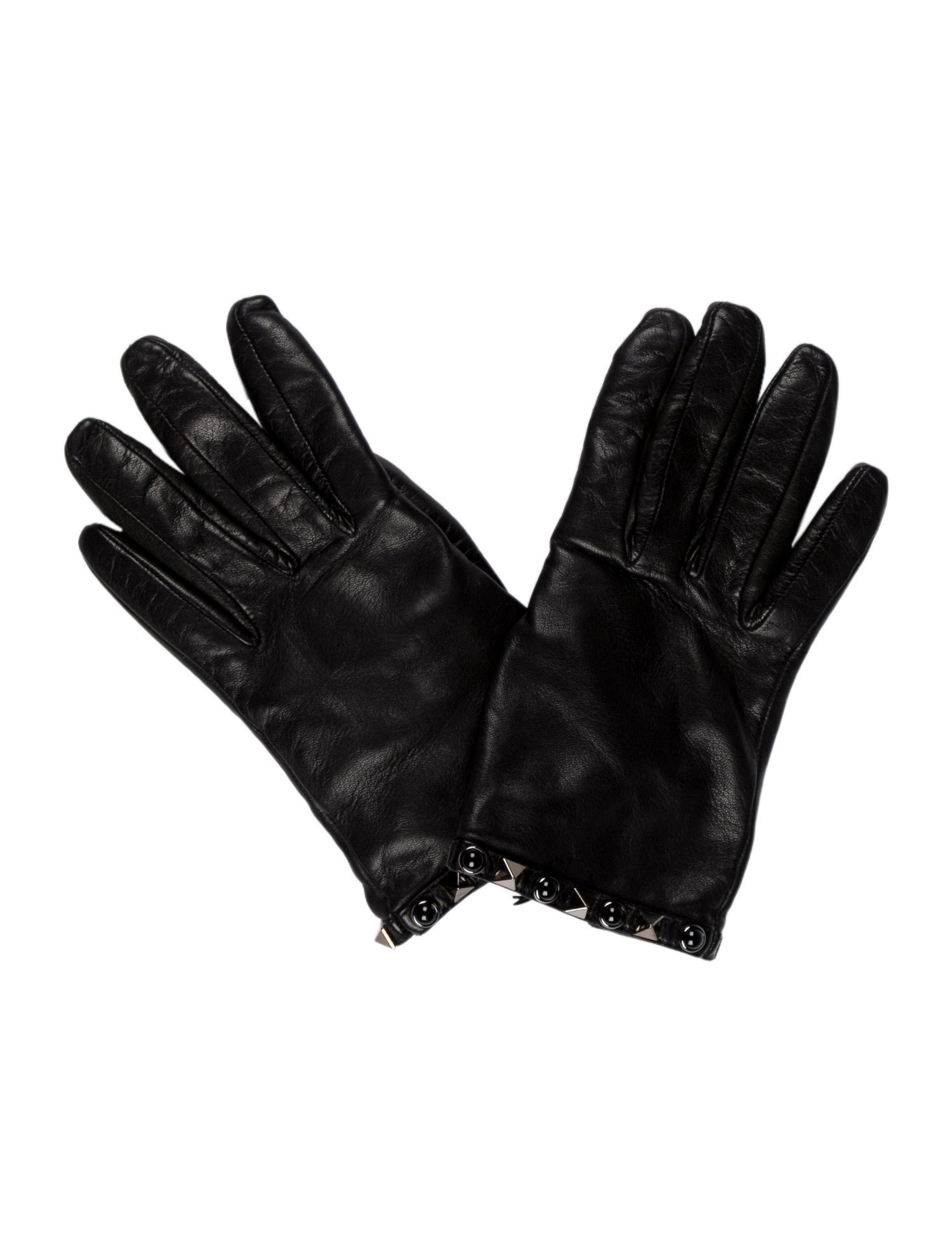 Valentino Rockstud Leather Gloves