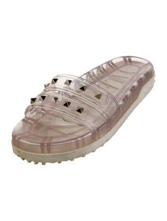 Valentino Rockstud Accents Rubber Slides