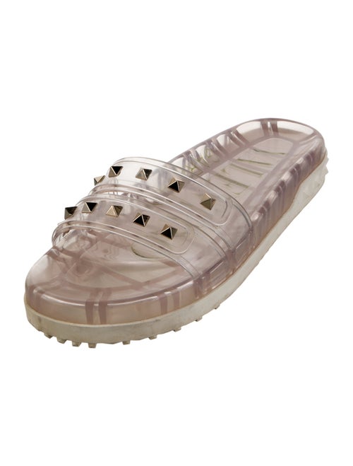 Valentino Rockstud Accents Rubber Slides
