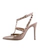 Valentino Rockstud Accents Patent Leather T-Strap Pumps