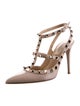 Valentino Rockstud Accents Patent Leather T-Strap Pumps
