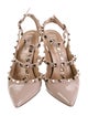 Valentino Rockstud Accents Patent Leather T-Strap Pumps