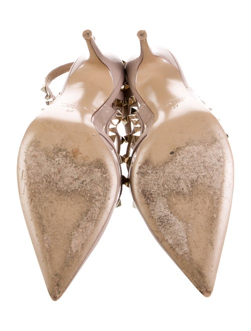 Valentino Rockstud Accents Patent Leather T-Strap Pumps