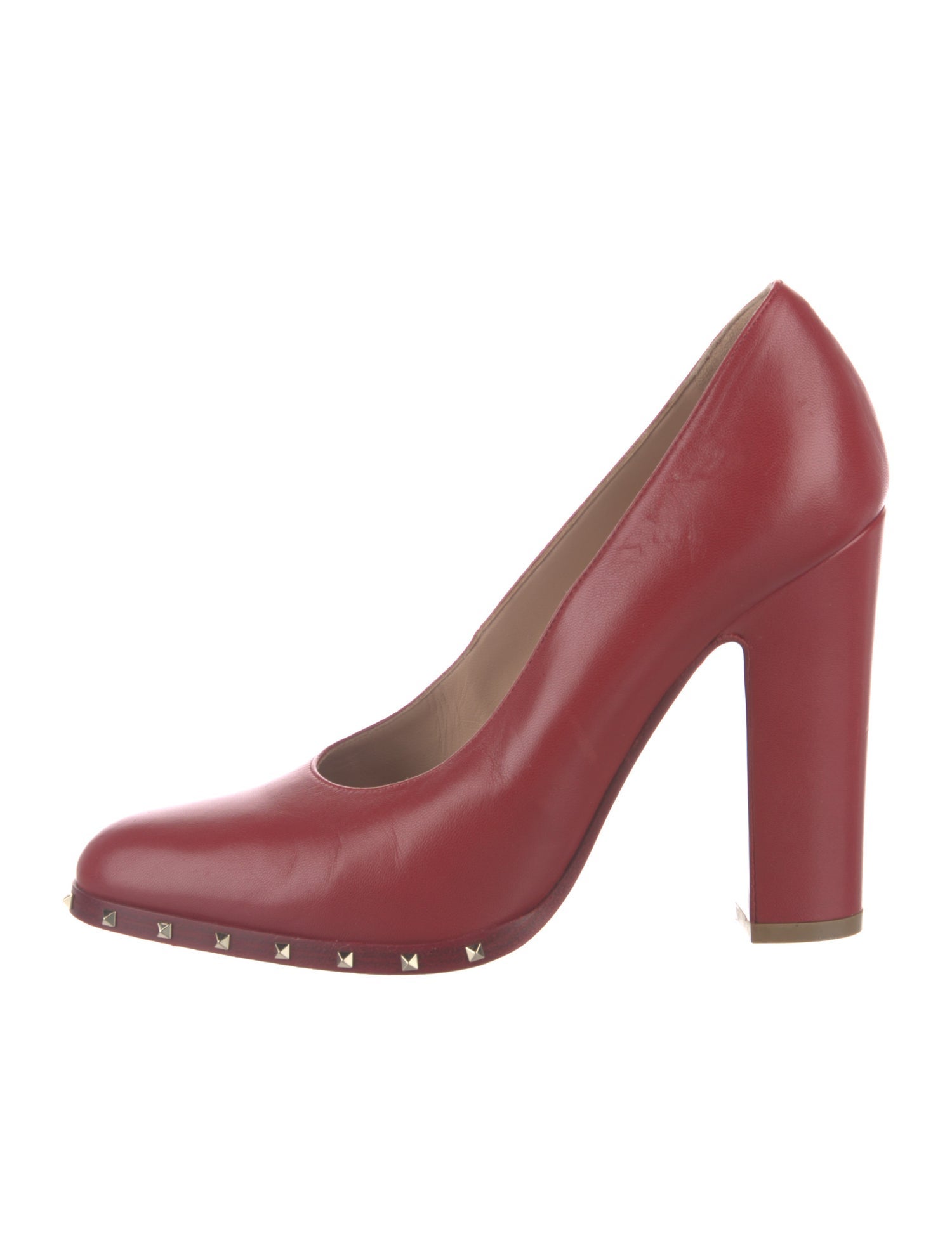 Valentino Rockstud Accents Leather Pumps