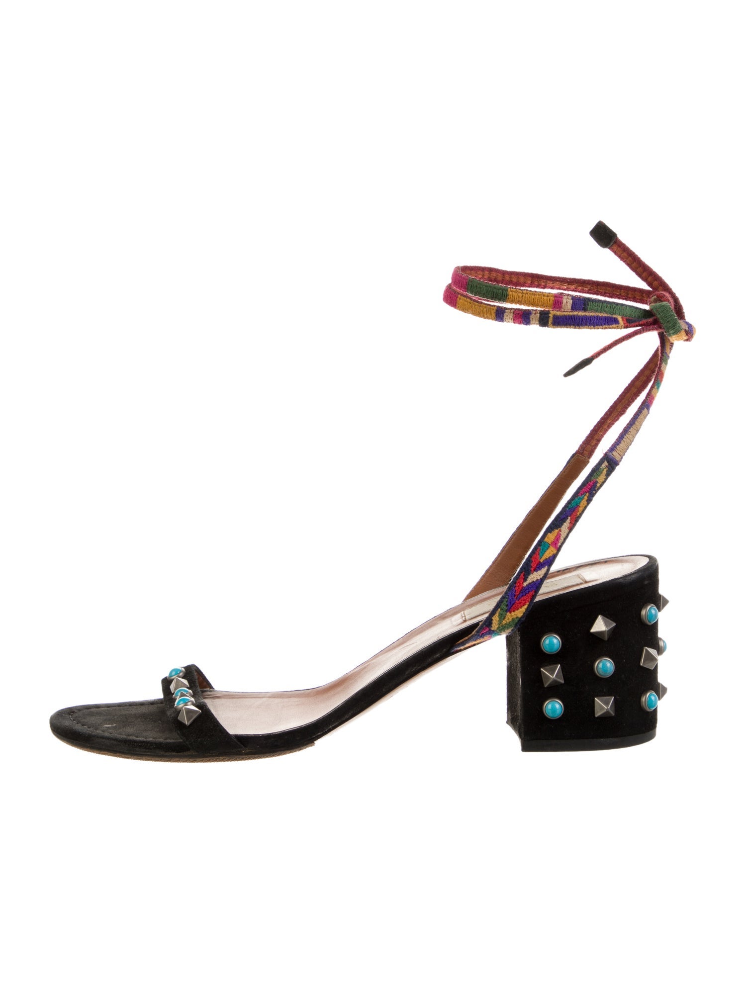 Valentino Rockstud Accents Suede Sandals