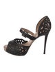 Valentino Leather Cutout Accent Sandals