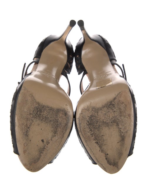 Valentino Leather Cutout Accent Sandals