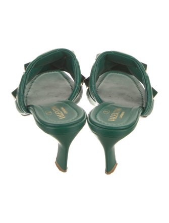 Valentino Rockstud Accents Leather Slides