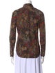 Valentino Printed Long Sleeve Button-Up Top