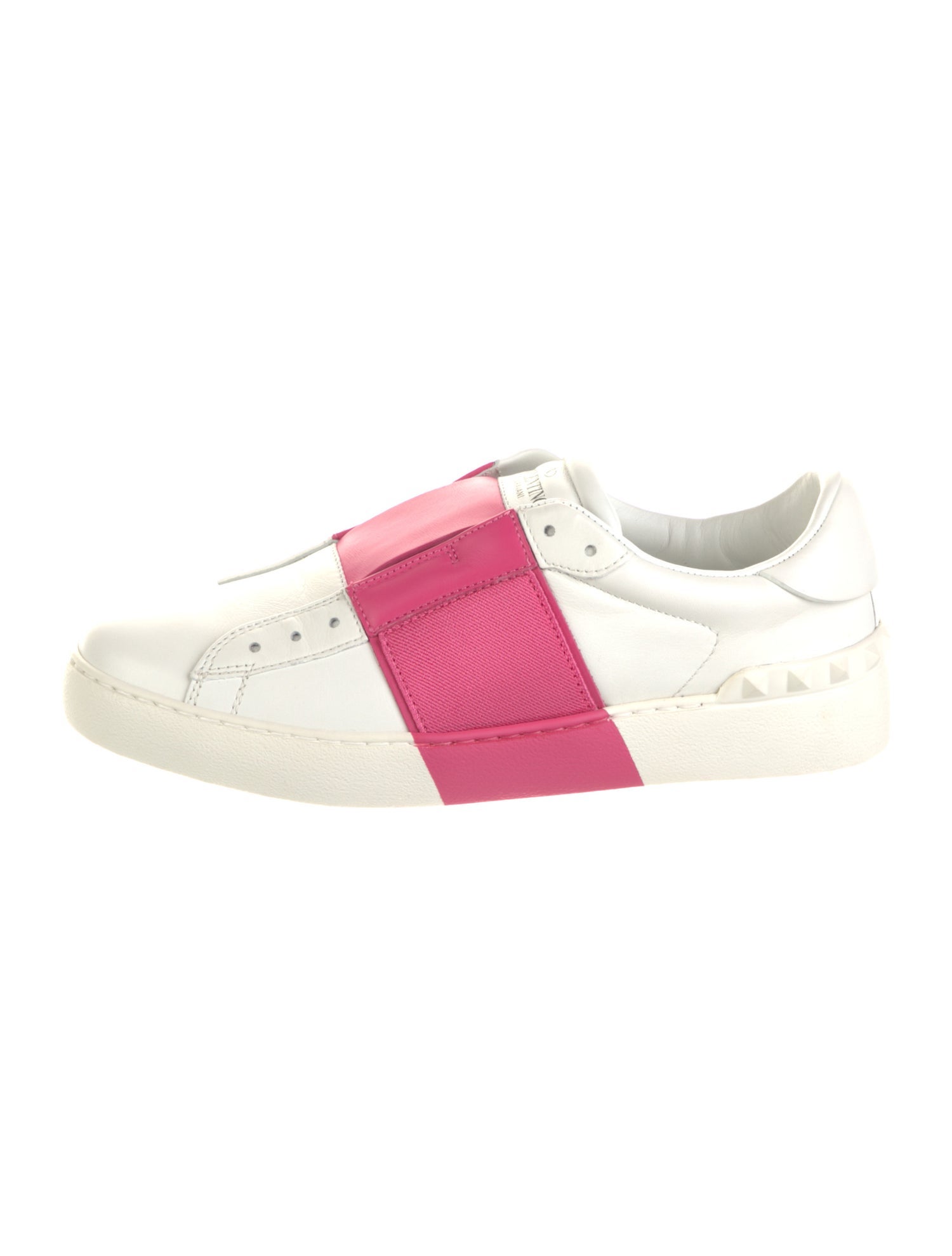 Valentino Rockstud Accents Leather Sneakers