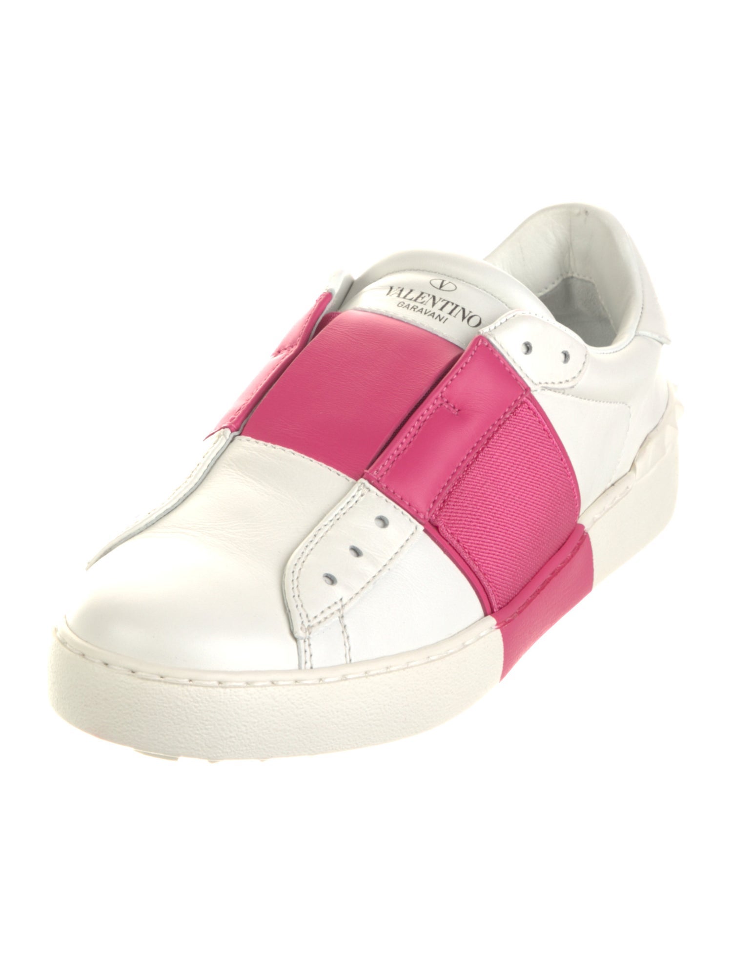 Valentino Rockstud Accents Leather Sneakers