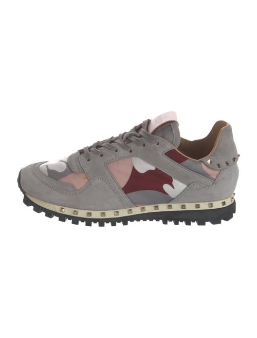 Valentino Rockstud Accents Suede Sneakers