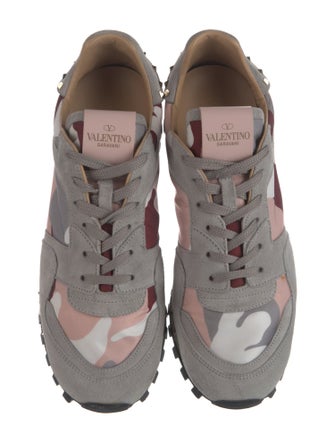 Valentino Rockstud Accents Suede Sneakers