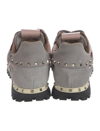 Valentino Rockstud Accents Suede Sneakers