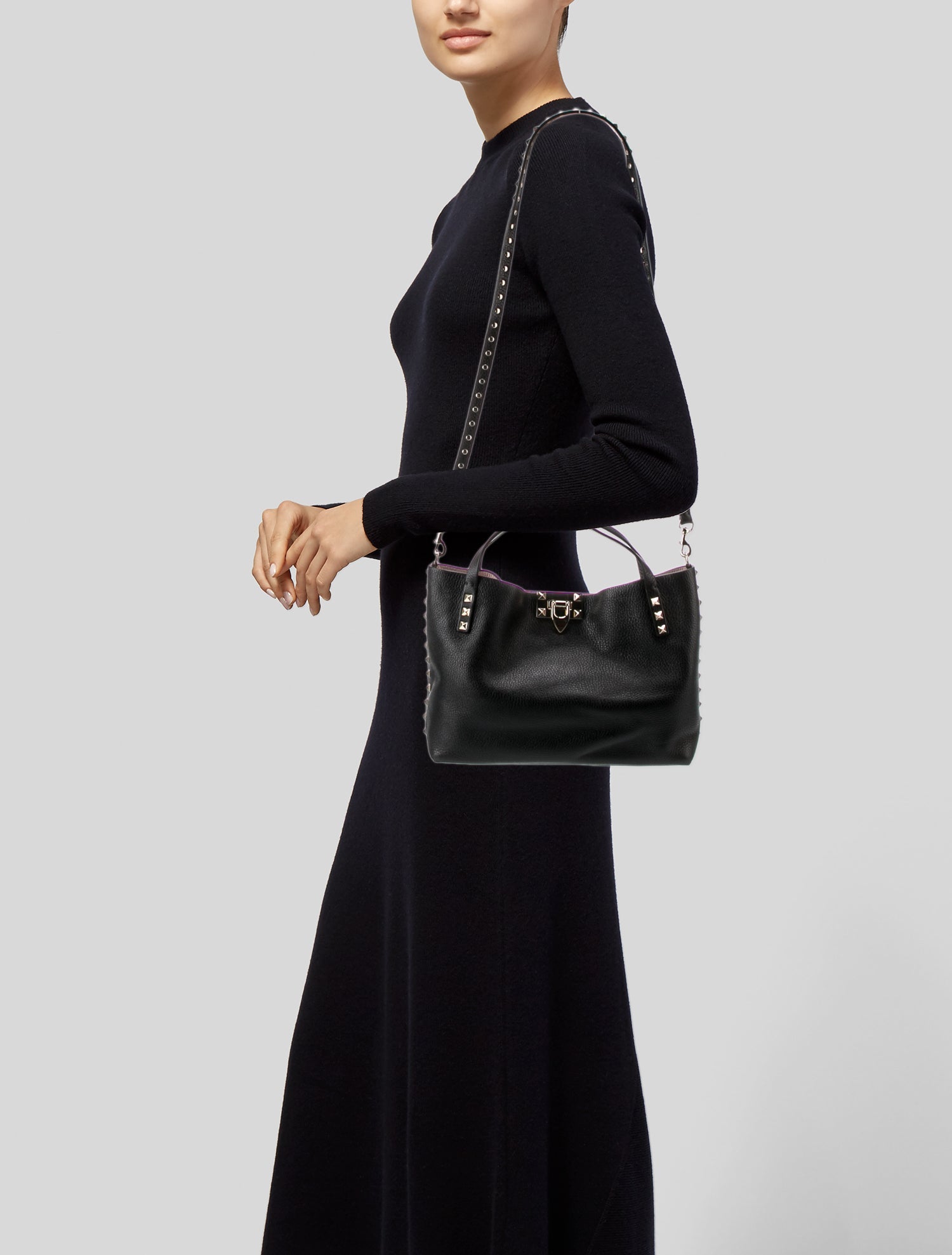 Valentino Rockstud Top Handle Bag