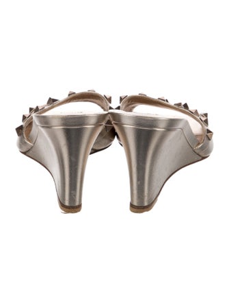 Valentino Rockstud Accents Leather Slides