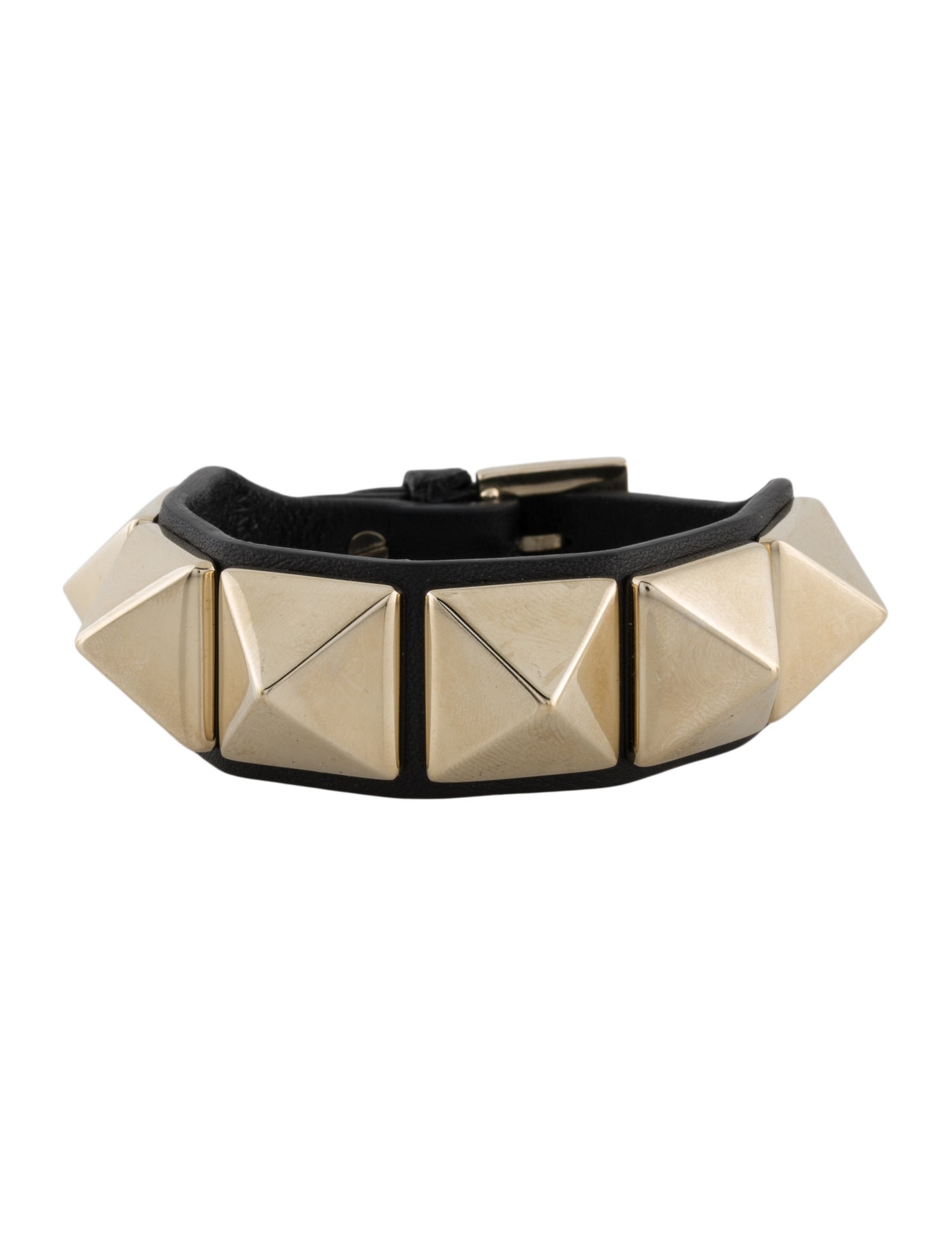 Valentino Leather Large Rockstud Wrap Bracelet