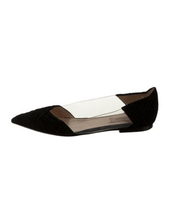 Valentino Suede Pleated Accents D'Orsay Flats