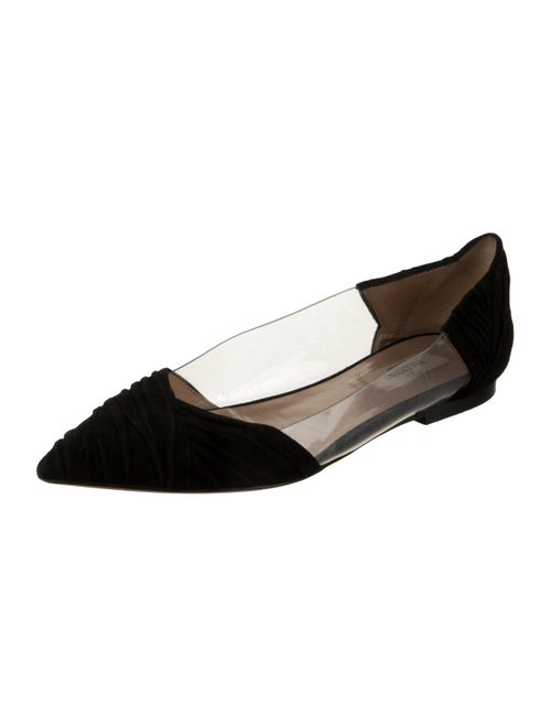 Valentino Suede Pleated Accents D'Orsay Flats