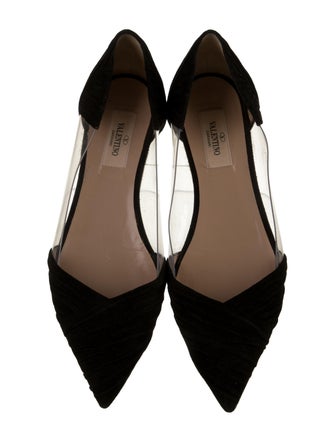 Valentino Suede Pleated Accents D'Orsay Flats