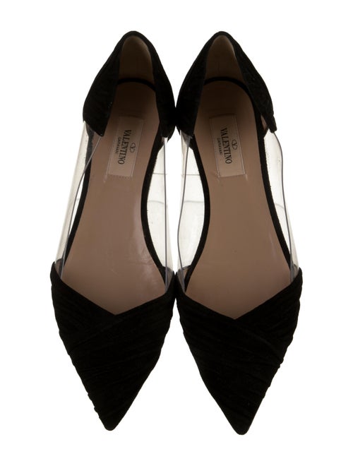 Valentino Suede Pleated Accents D'Orsay Flats