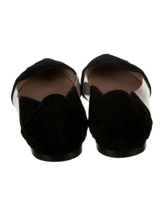 Valentino Suede Pleated Accents D'Orsay Flats