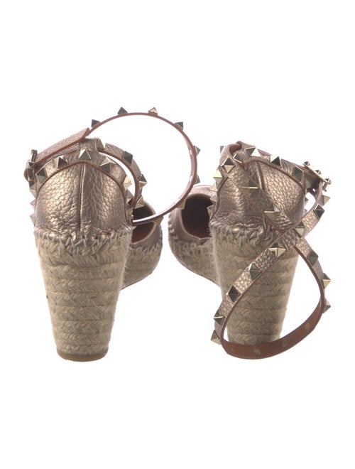 Valentino Rockstud Accents Leather Espadrilles